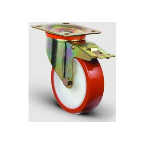 Spherical With Brake Tabla Linked, Bushing, Polyurethane Medium Industrial Wheel Diameter: 100 - Ez01 Zkp 100F