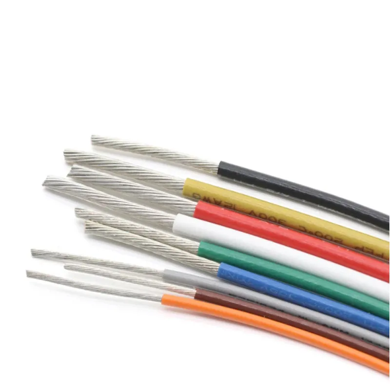 5M UL1332 PTFE Insulation Cable 12-30 AWG High Temperature Resistance Electronic Tin Silver Plated Copper Multi Core Wire