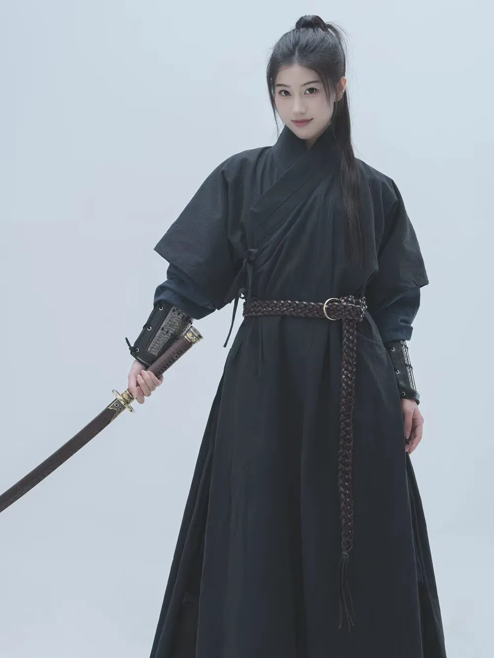 

Внутренний халат из хлопка и льна, унисекс, красный и черный, внутренний халат из древних аксессуаров для доспехов Hanfu, большой размер для взрослых 100 кг