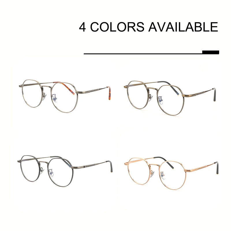 إطار نظارة معدني عتيق مصنوع يدويًا على الطراز الياباني للرجال نظارات دائرية خفيفة للغاية للنساء نظارات عصرية كلاسيكية كلاسيكية