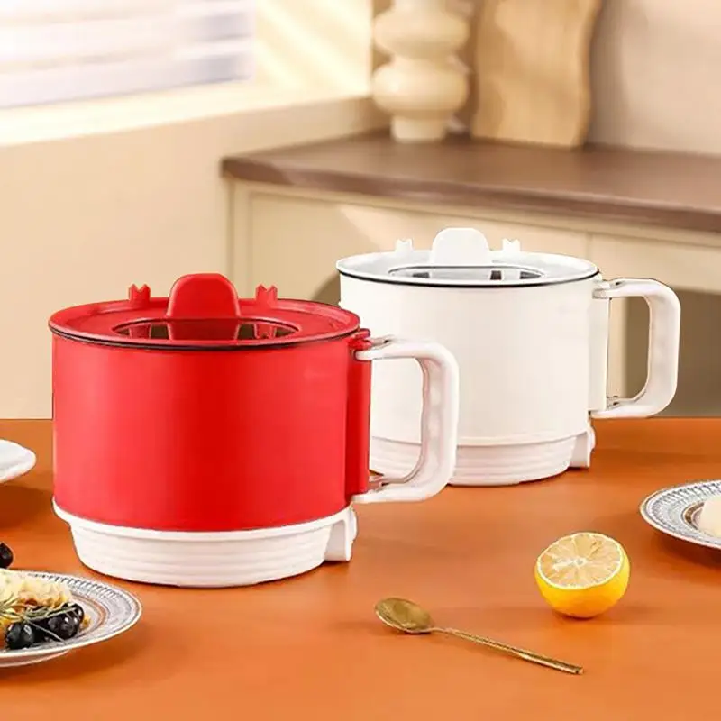 Ramen Cooking Pot Electric Lazy Pot Noodle Mini Hot Pot Portable Pot Electric Ramen Cooker Multifunctional Mini Pot Rapid Noodle