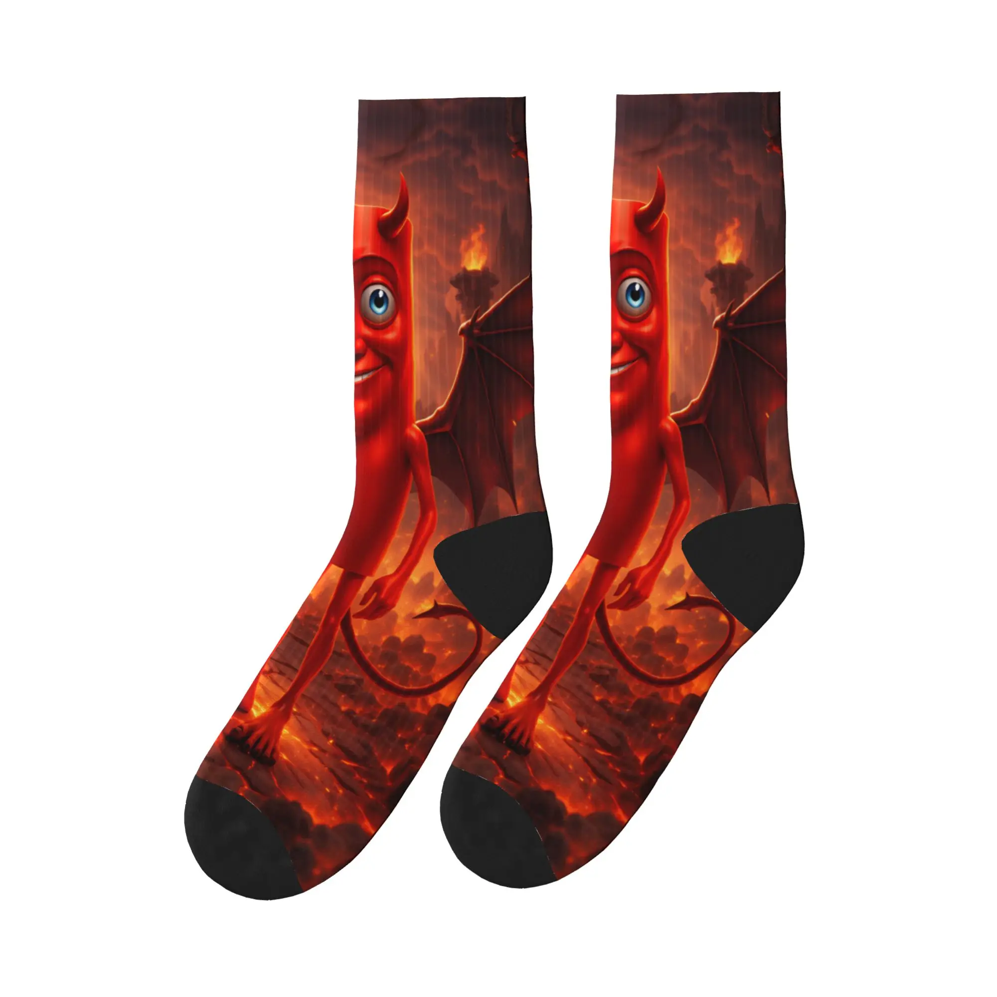 

Tung Tung Sahur Devil Demon Meme Socks Pattern Stockings Non Skid Unisex Men Socks Comfortable Spring Elegant Skateboard Socks