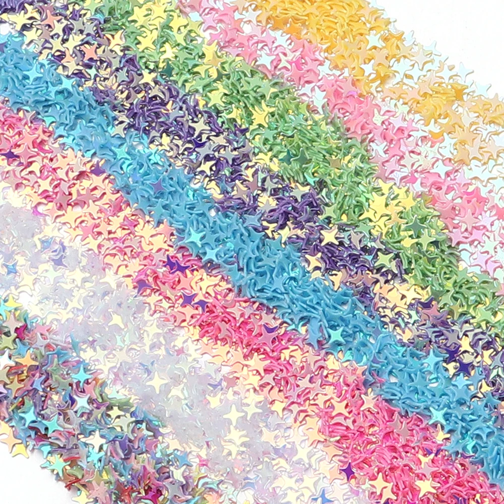 30g 4mm lentejuelas PVC plano estrella de cuatro puntas lentejuelas sueltas artesanía de costura DIY Scrapbooking
