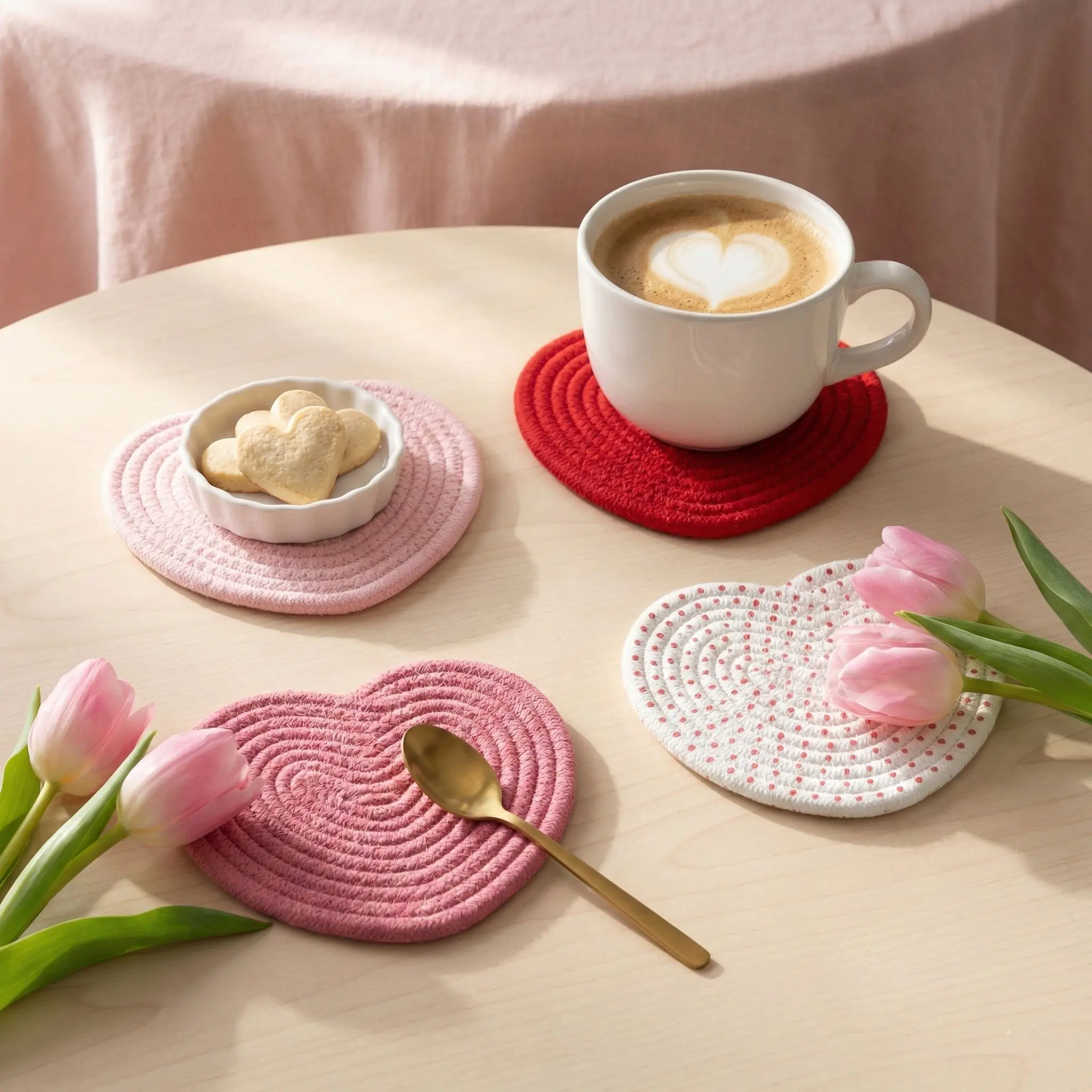 

Многофункциональные подставки под сервировочные тарелки и чашки, набор из 4 штук, толстые и теплоизоляционные, идеально подходят для сервировки стола.