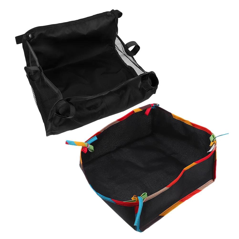 

2pcs Stroller Storage Bag Baby Hanging Mesh Pocket Organizer Universal Side Oxford Cloth Basket Shopping Pushchair Diaper