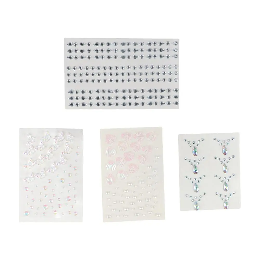 Fashion 3D Face Jewelry Stickers Colorful Mixed Rhinestone Stickers Eyes Shadow Crystal Glitter Sequins