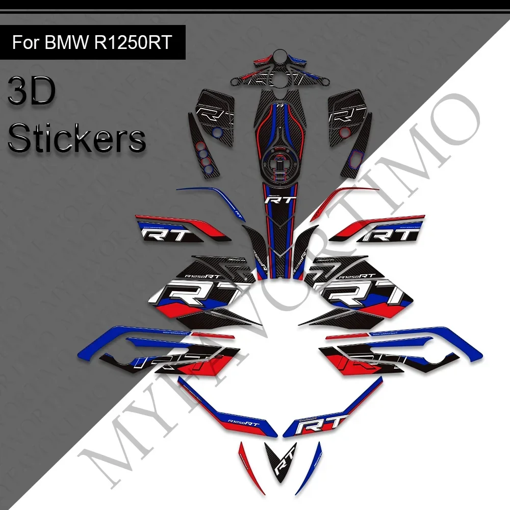 

R1250RT Fit BMW R1250 RT Trunk Luggage Cases Protector Tank Pad Grips Kit Knee Wheels 3D ADHESIVE Stickers Decals Fairing Fender