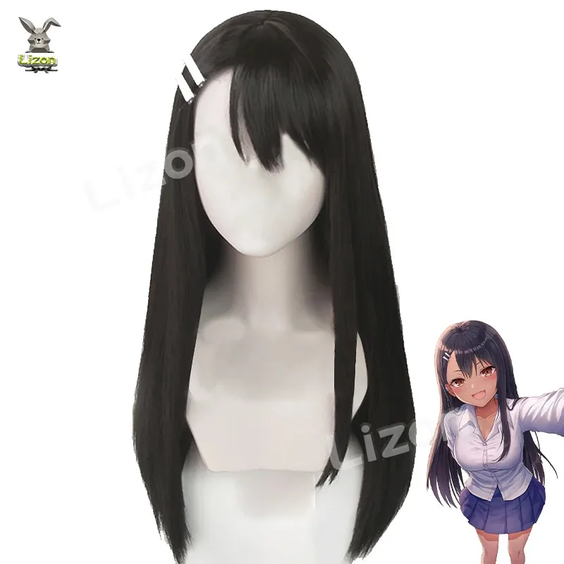 早瀬ながとら コスプレウィッグ アニメ「君に近づかないで」 早瀬ながとら ナチュラルブラックロングヘア+無料白髪クリップ