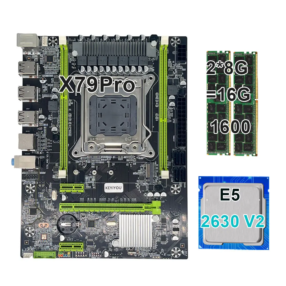 KEYIYOU-X79 Kit Placa-Mãe PRO, Assistente de Escritório, Kit Xeon com Processador E5 2630 V2, X79 Pro, LGA 2011, Conjunto 2630v2