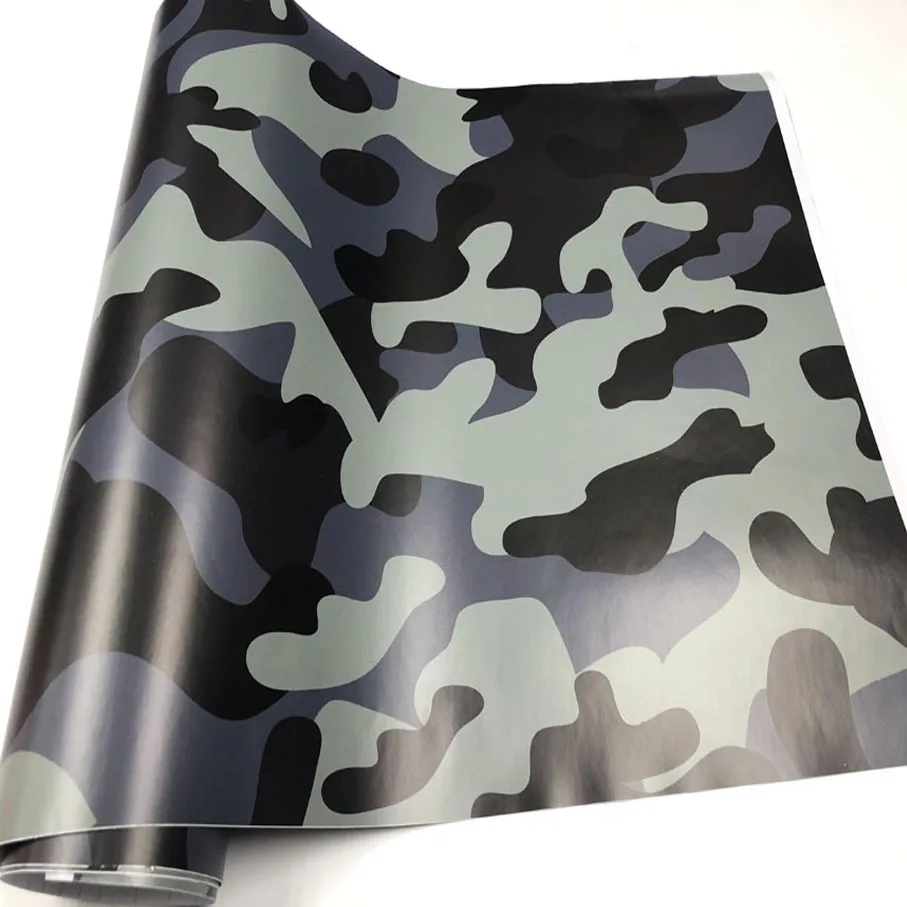 Premium Matte Black Army Green Camo Vinyl Wrap Camouflage Film With Air Bubble Free For Car Wrapping Motocycle Decal