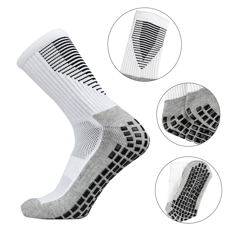 Womens Mens Heel Shield New Pattern Soccer Socks Sports Square Silicone Non-slip Football Socks Calcetines Antideslizante Futbol