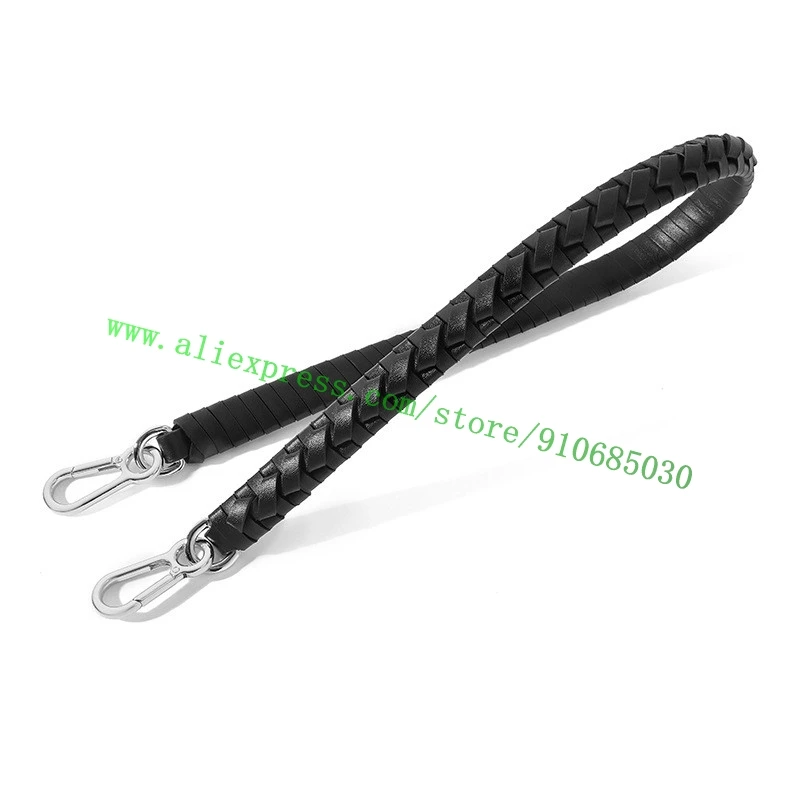 Correa trenzada de cuero de becerro Real para bolso de diseñador de lujo para mujer, bolso de mano para mujer, bolso de cubo para mujer, bolso de