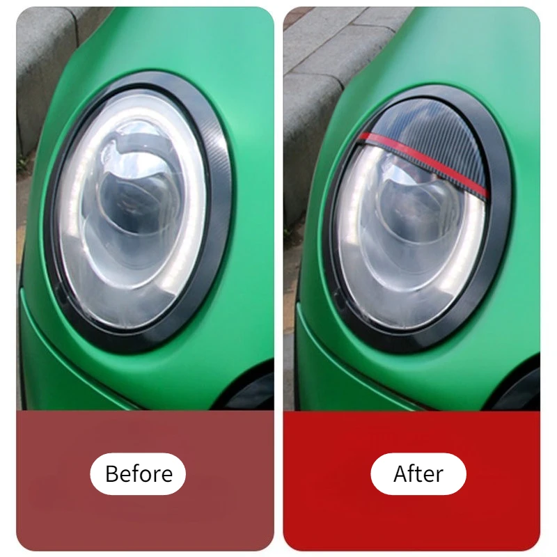 

For MINI Cooper F54 F55 F56 F57 R55 R56 Headlights Eyebrows Eyelids Cover Eyelash Head Light Lamp Stickers Black/Carbon Fiber