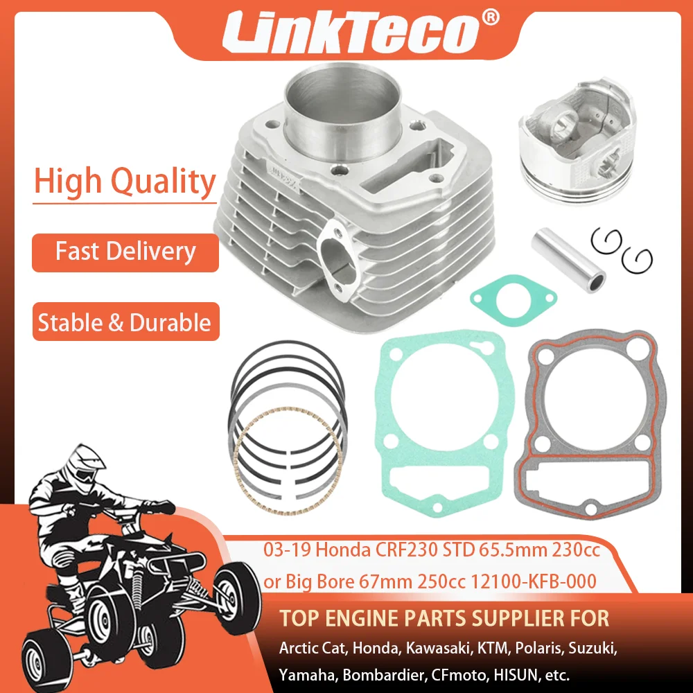 

65.5mm 230cc Big Bore 67mm 250cc Motorcycle Engine Rebuild Kit For 03-19 Honda CRF 230F 230M 230L2100-KFB-000 12100-KFB-000 New
