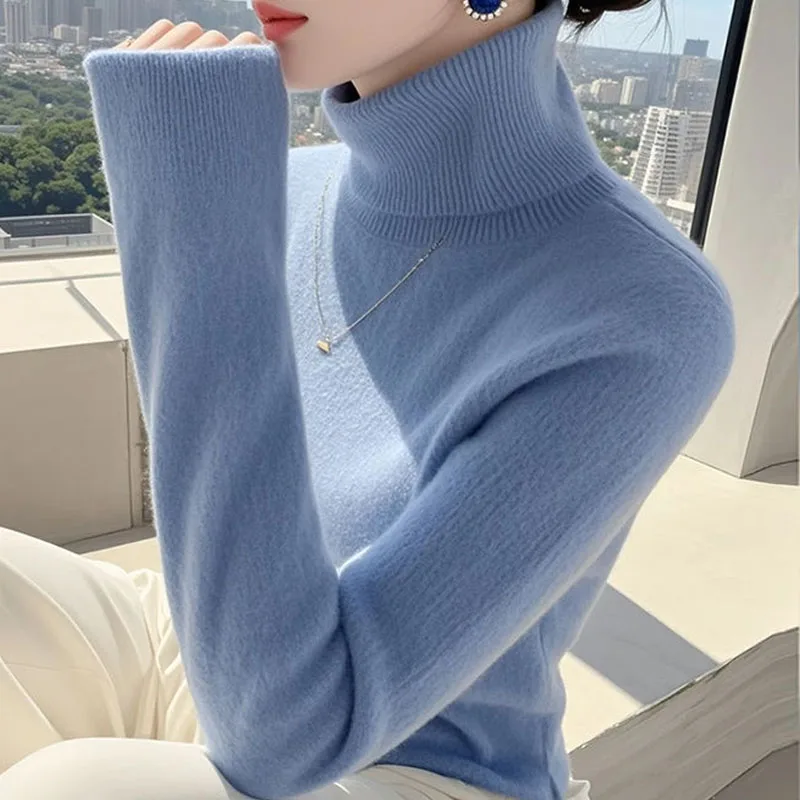 

Knitted Sweater Women Pullovers New Long Sleeve Turtleneck Knit Sweater Pullover Women Tops Sweaters Sueters De Mujer 2025 Q1380