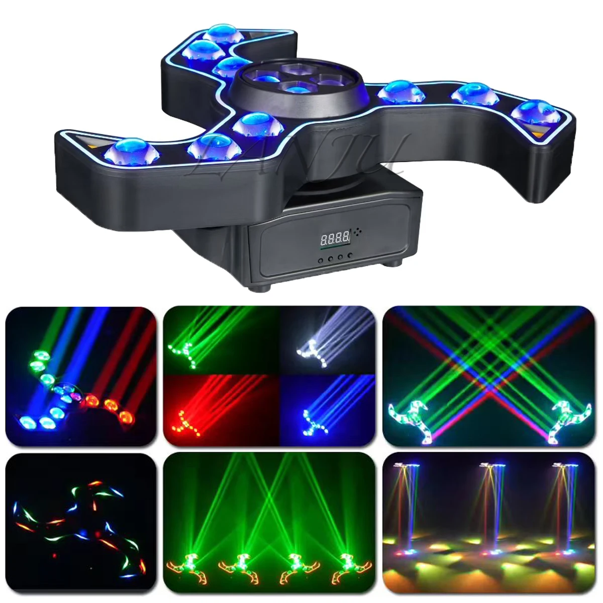 120W Bee Eye Beam Light LED Light Strip Golden Strobe Magic Lights DMX Control DJ Disco Bar Wedding Christmas Party Stage Light