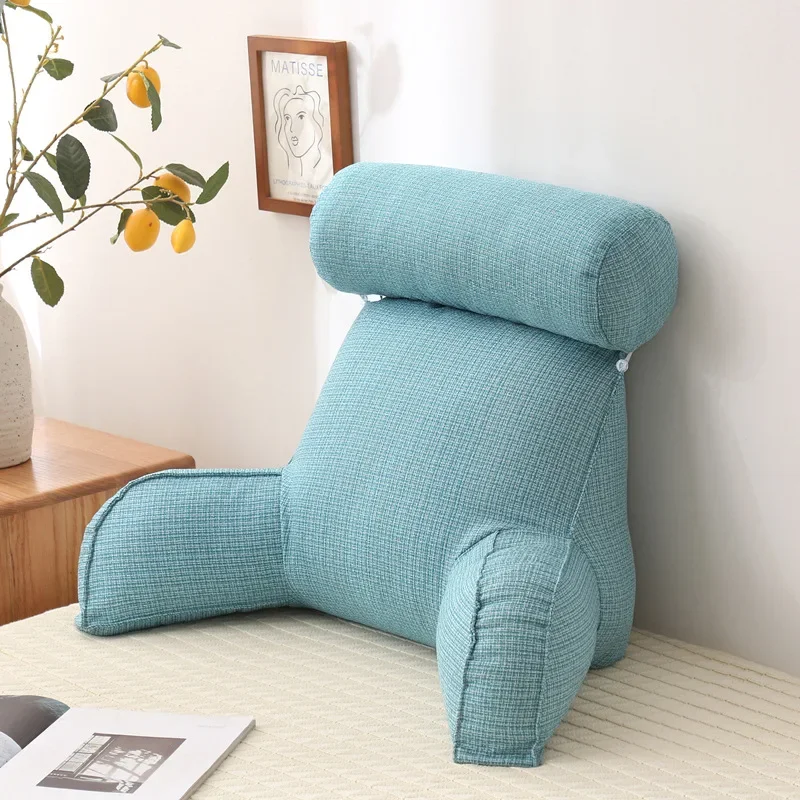 Student Reading Pillows with Round Pillow Large Backrest Dormitory with Armrests Home Soft Lumbar Support Backrests Comfort