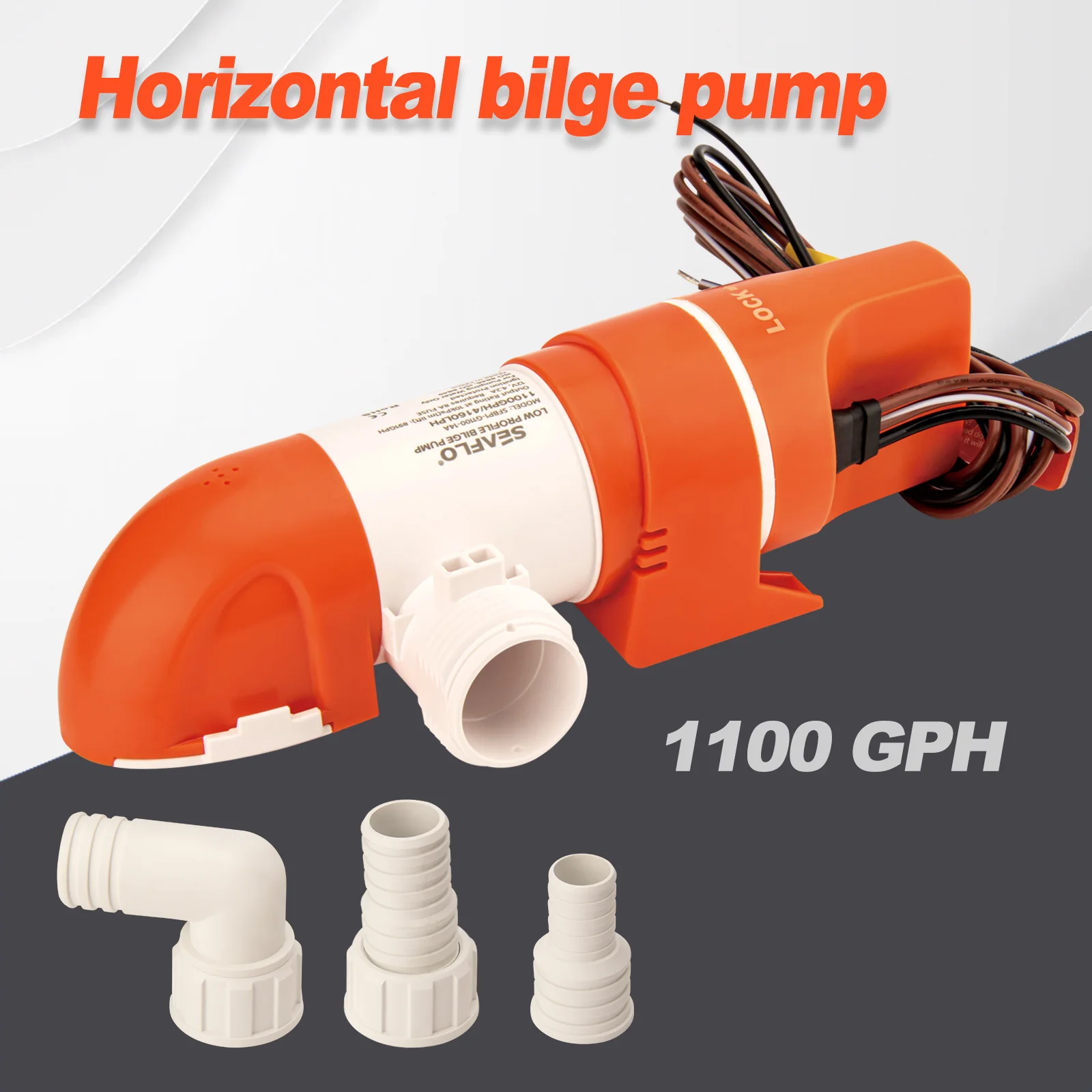 Pompe de cale automatique 12V 1100GPH |   Pompe de cale marine à profil bas pour détection d'eau et drainage rapide