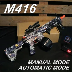 M416 Electric Ball Blaster, Manual/Automatic Mode Toy Gun , Suitable for outdoor shooting games, Halloween, Christmas Gifts