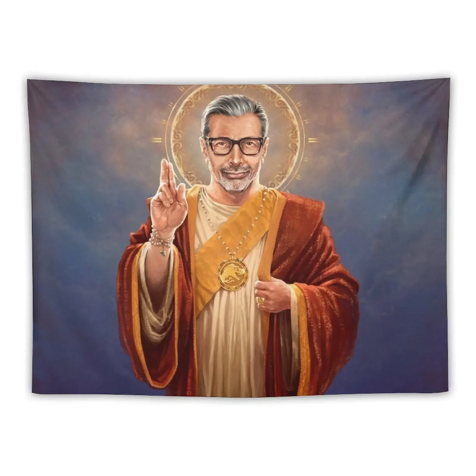 

Saint Jeff of Goldblum - Jeff Goldblum Original Religious Painting Tapestry Custom Carpet Wall For Bedroom Wall Mural Tapestry