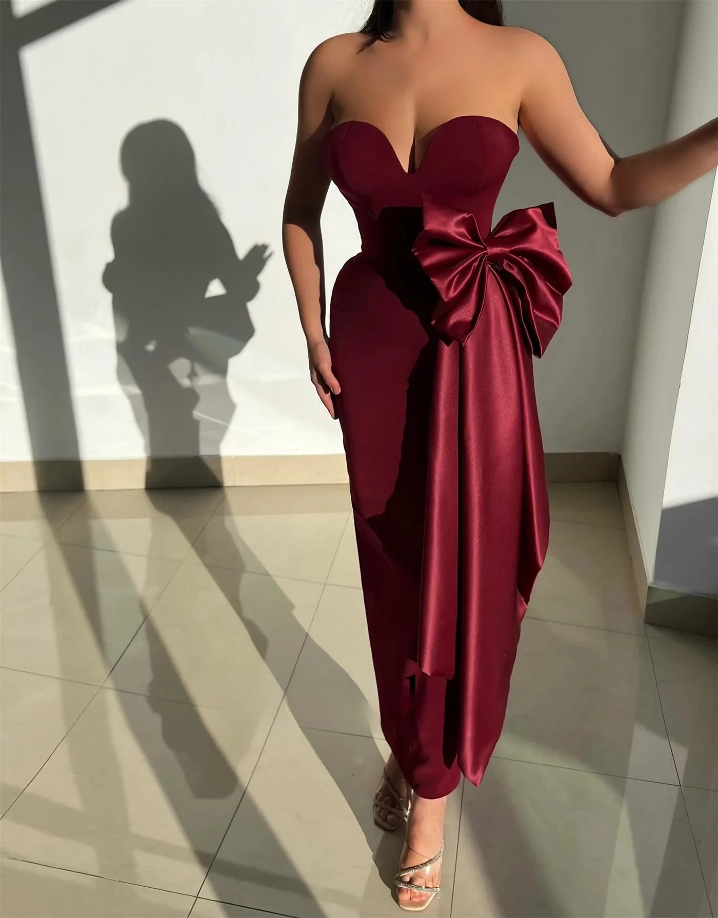 Fancy Bowknot-galajurk Straple - Women Formal Wear Dubai recensie en prijs