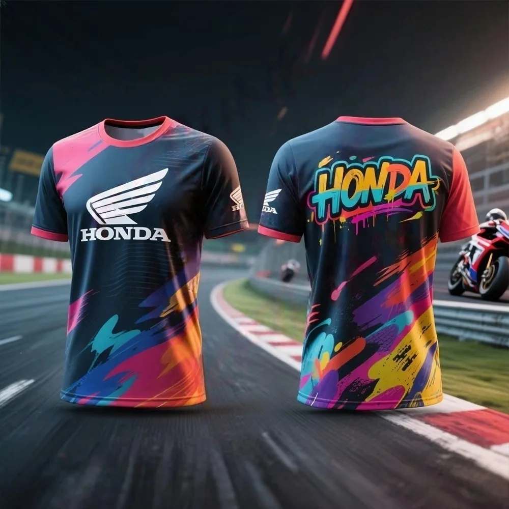 

Мотоциклетная футболка Honda 2025 года, летняя спортивная футболка, мотоциклетная спортивная одежда, быстросохнущая футболка с 3D-принтом