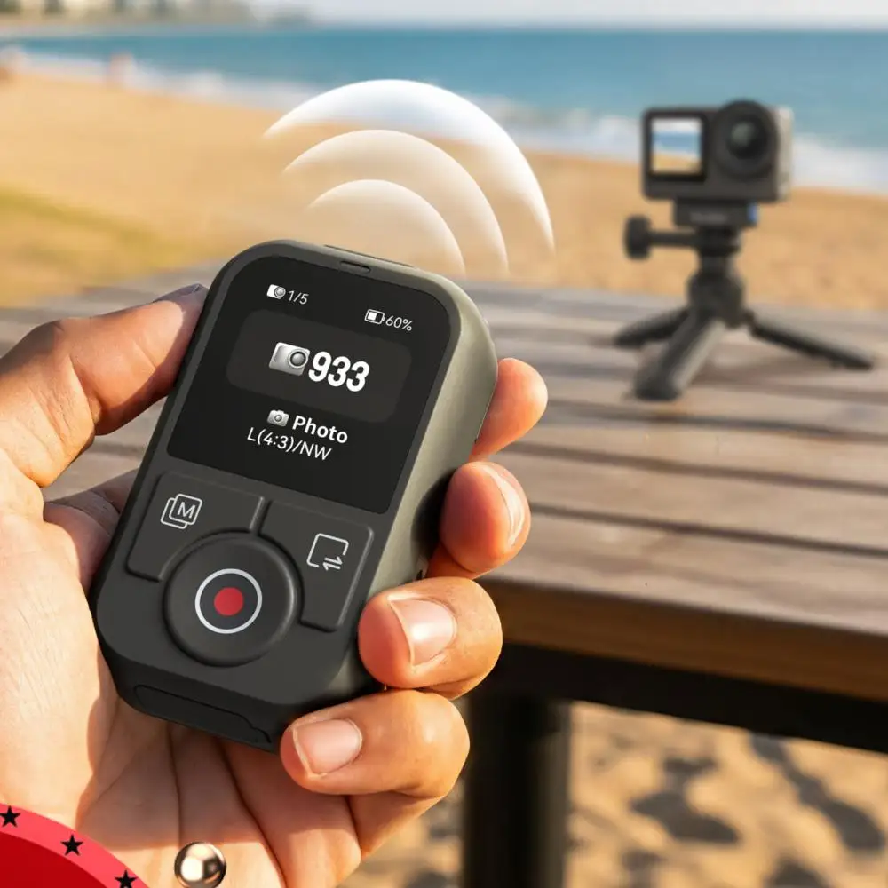 

60M Small BT Remote Control With Wrist Strap Portable Camera RC Screen Display Bluetooth-Compatible RCs For Action 4 5 6