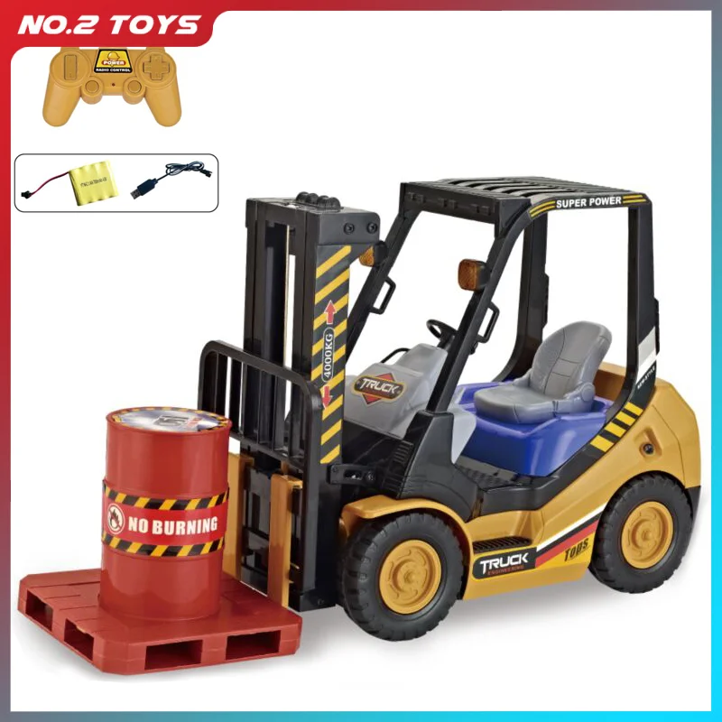 2.4 グラムリモートコントロールフォークリフトトラック建設都市エンジニアリング車両 6CH RC トラックリフトパレットフォークリフトモデル子供のおもちゃのギフト