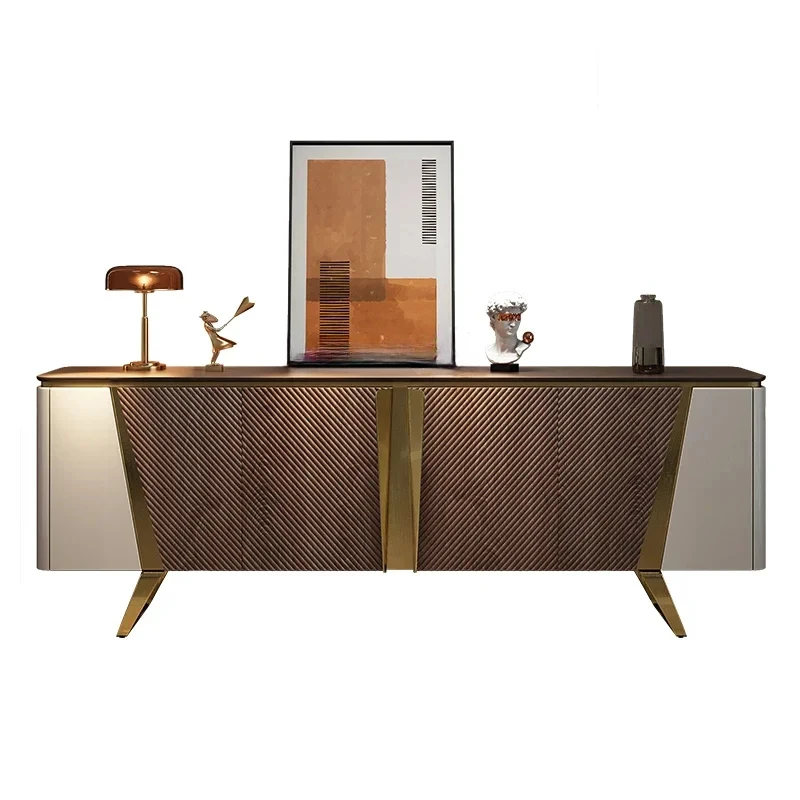 

l Light luxury modern entrance cabinet Solid wood dining side cabinet, villa entrance door designer decorative cabinet