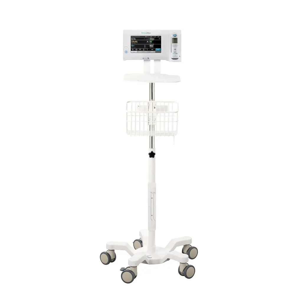 

Rolling Stand for Monitor or 7000 Series CEX Spot, Blood Pressure Basket, Work Surface, Adjustable Pole, Cord Organizer