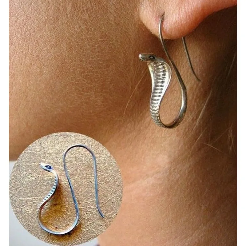 Chic Antique Snake Drop Earrings Latest Party Personality Cobra Dangle Earrings for Women Punk Fashion Jewelry Gifts