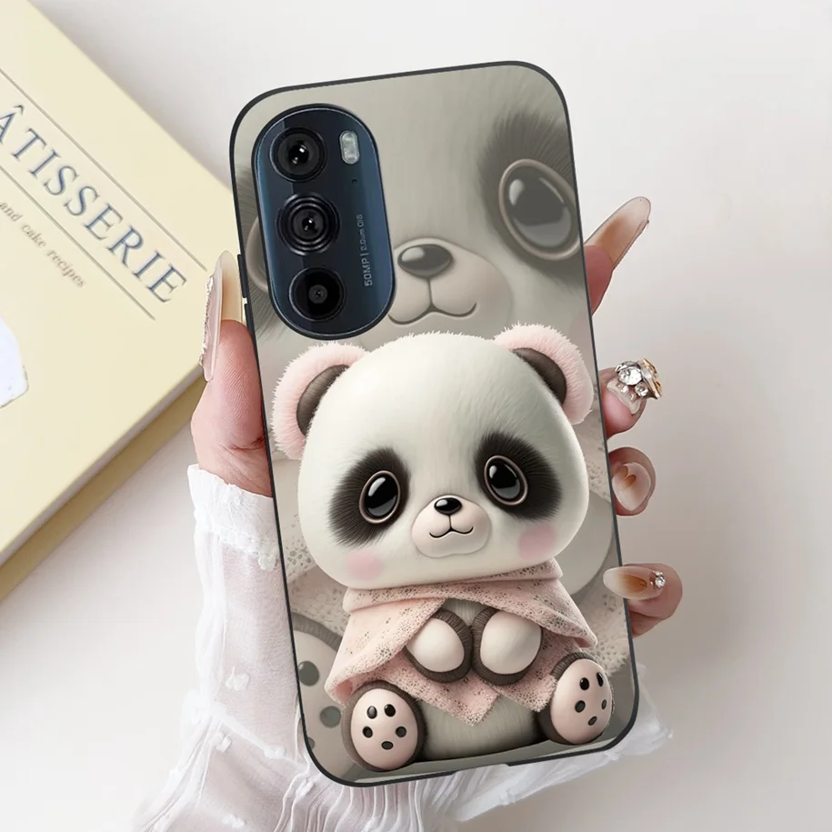 For Motorola Edge 30 Pro Case XT2201-1 Cover Lovely Panda Bowknot Silicone Shockproof Cover For Moto Edge Plus 2022 Edge30 Funda view 5