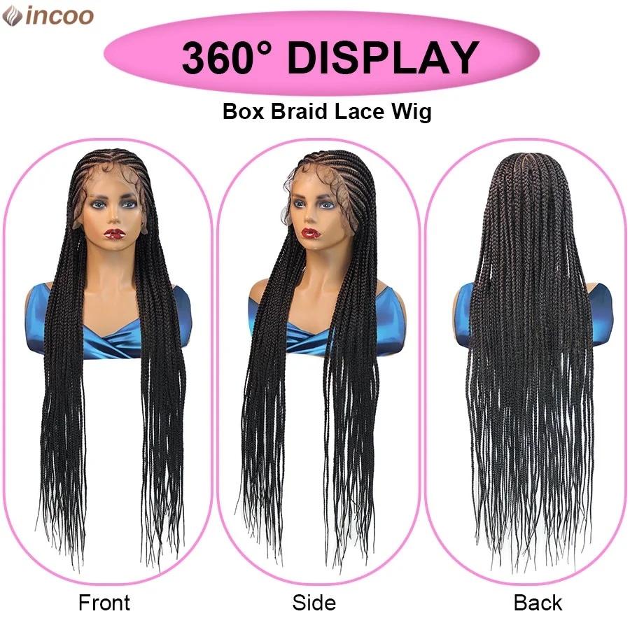 Synthetic Middle Part Braided Wigs Cornrows Designed New Knotless Full Lace Braids Wig For Black Women Goddess Fulani Braids Wig