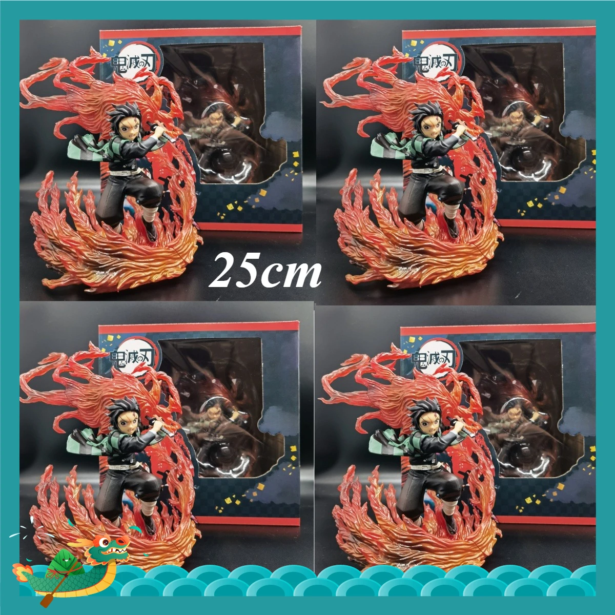 

25cm Demon Slayer Kimetsu No Yaiba Figuarts Zero FZ Kamado Tanjiro Fire God Kagura PVC Figure Model Ornament Birthday Gift