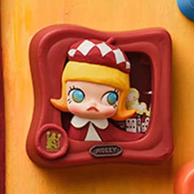 

POP MART Molly Scenery Along The Way Trendy Refrigerator Magnet Blind Box Anime Figure Guess Bag Ornament Figurines Dolls Model