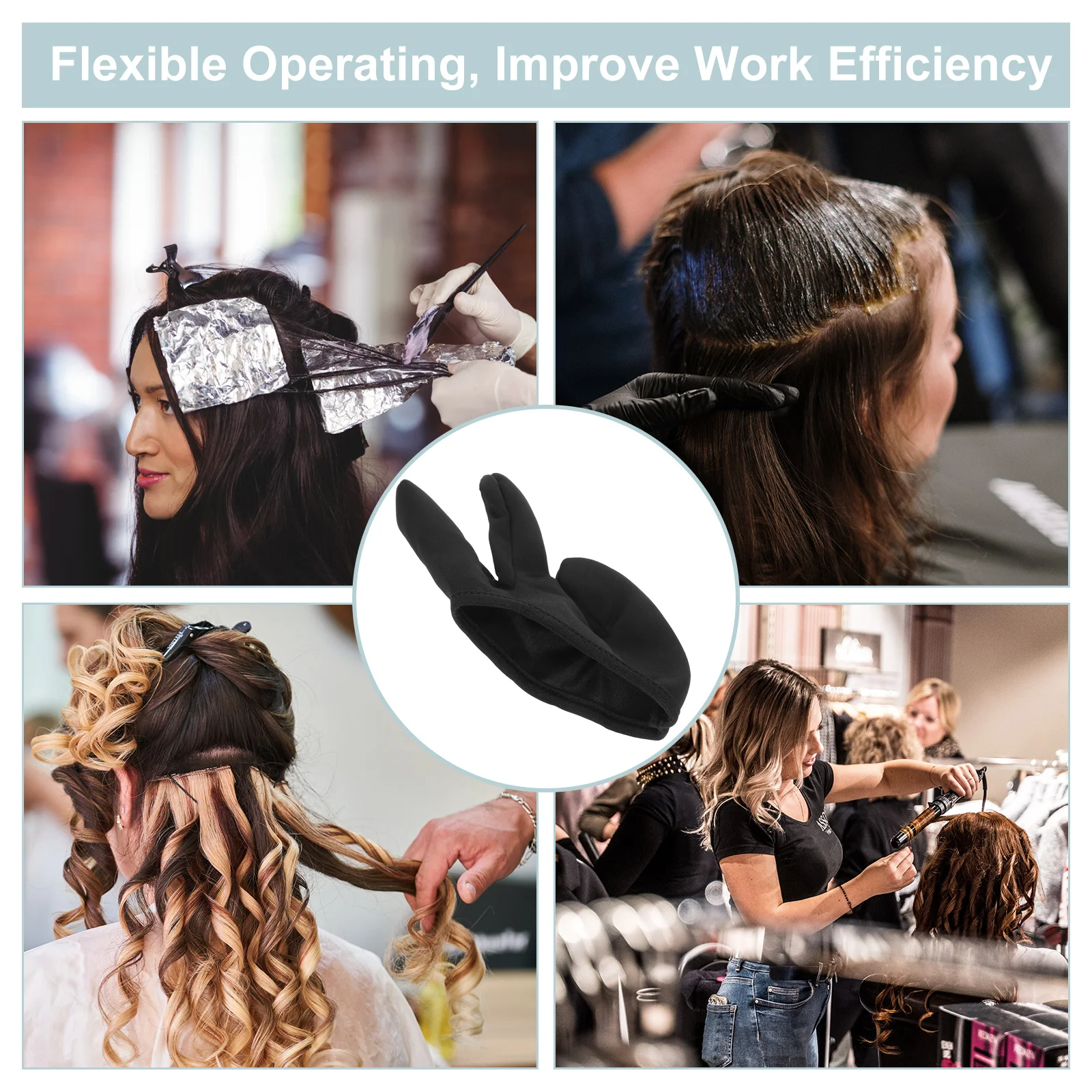 2 قطعة مقاومة للحرارة ثلاثة أصابع قفازات تصفيف الشعر الشباك عصا مستقيم حماية الحرارة قفازات الحرارية لصالون المنزل