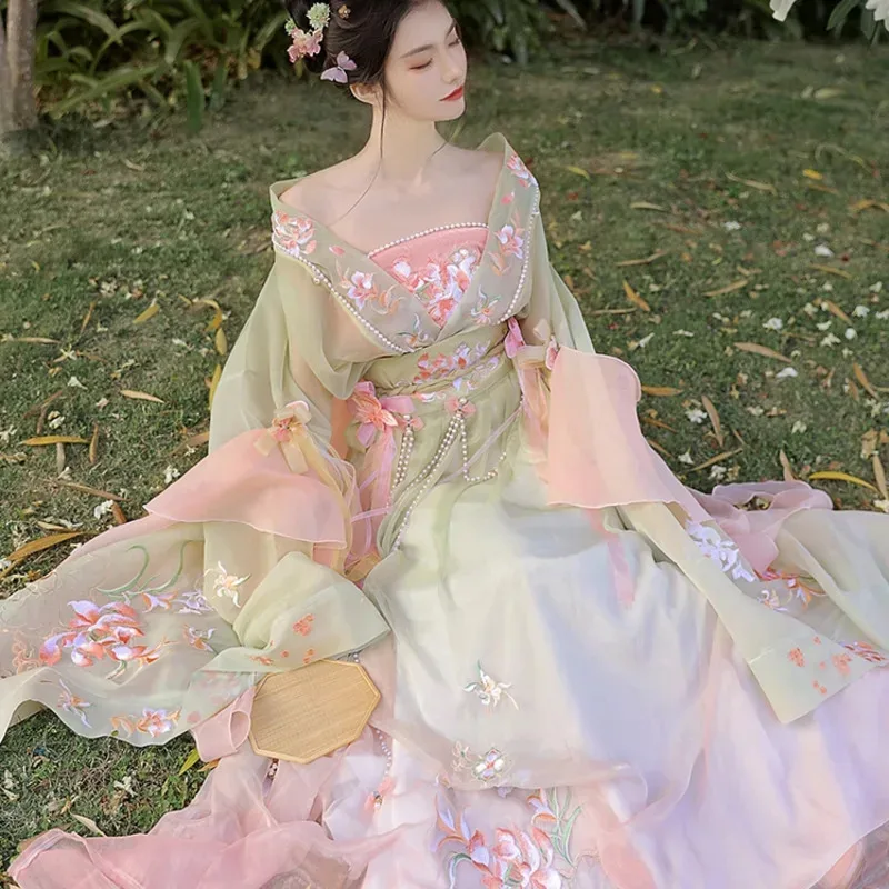 

Ancient hanfu Gradient Elk Pattern Fairy Skirt China Traditional Women's Clothing Princess Dress Stage Performance Show Cosplay