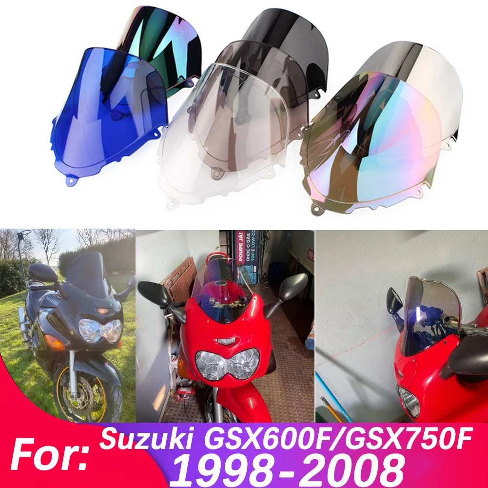 オートバイ用フロントガラス,スズキカタナgsx600f gsx750f gsx 600f 750f 1998-2008,ダブルバブル,ウインドブレーカー