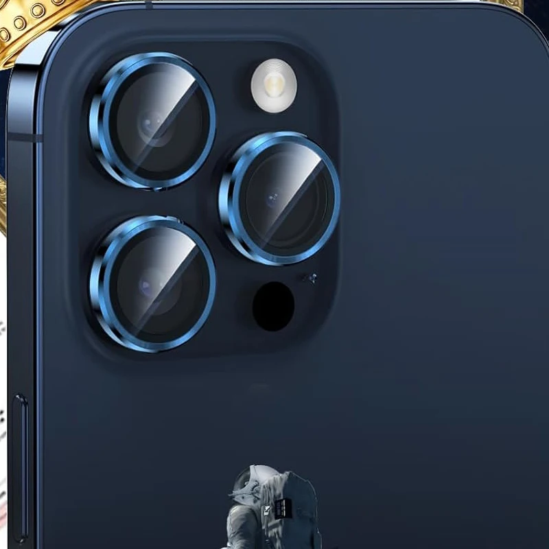 Camera Lensbeschermer Voor Iphone 16 Pro Max 16 Plus 15 Iphone15 14pro 15pro 15Plus Gehard Glas Bescherming Cover Titanium Blauw