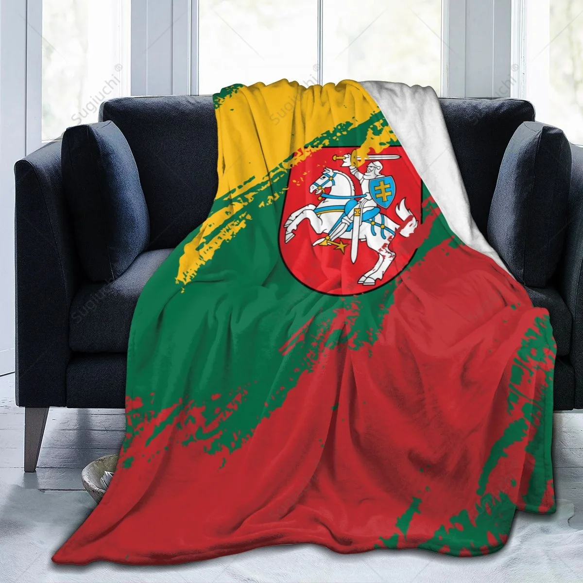 Blanket Lithuania Flag Color Flannel Multifunction Camping Sofa Cover Keep Warm