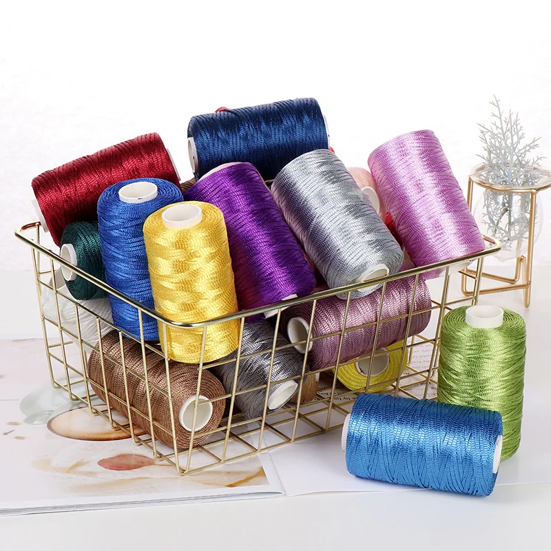 100g Flaches Fantasiegarn, mehrfarbiges Garn zum Handhäkeln von Hüten, Taschen, Spielzeug, Schuhen, DIY-Handstrickgarn, gesponnenes Garn zum Stricken von Decken