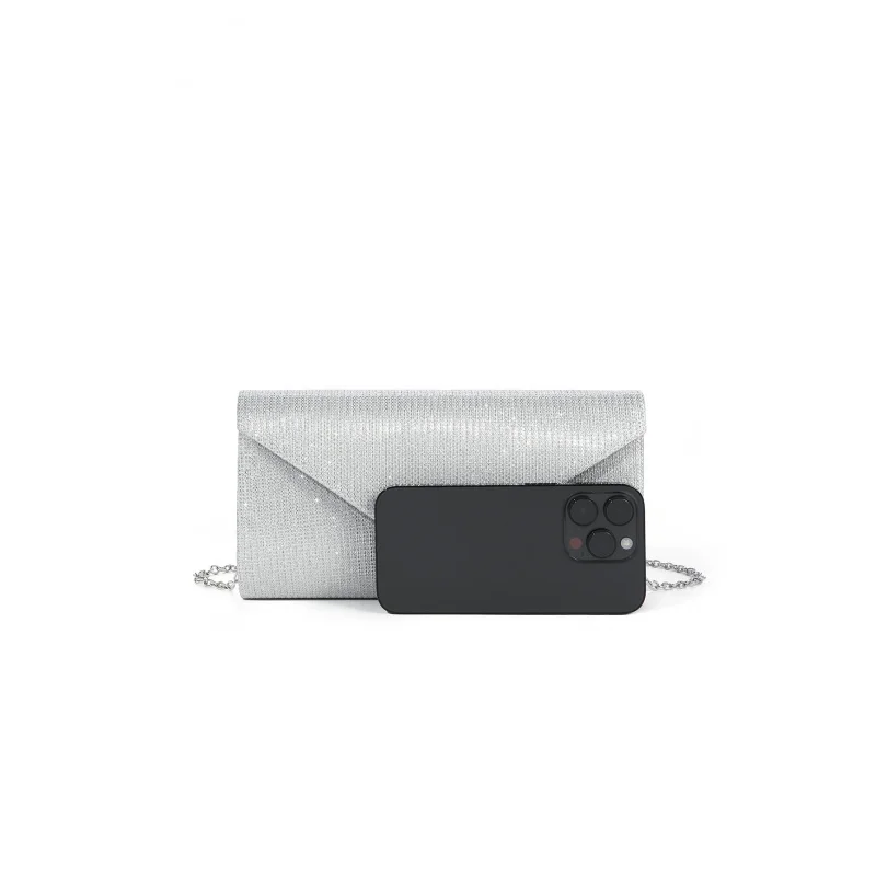 In-stock personalized heart-shaped glitter stripsparty clutch bagClutch envelope evening bag view 4