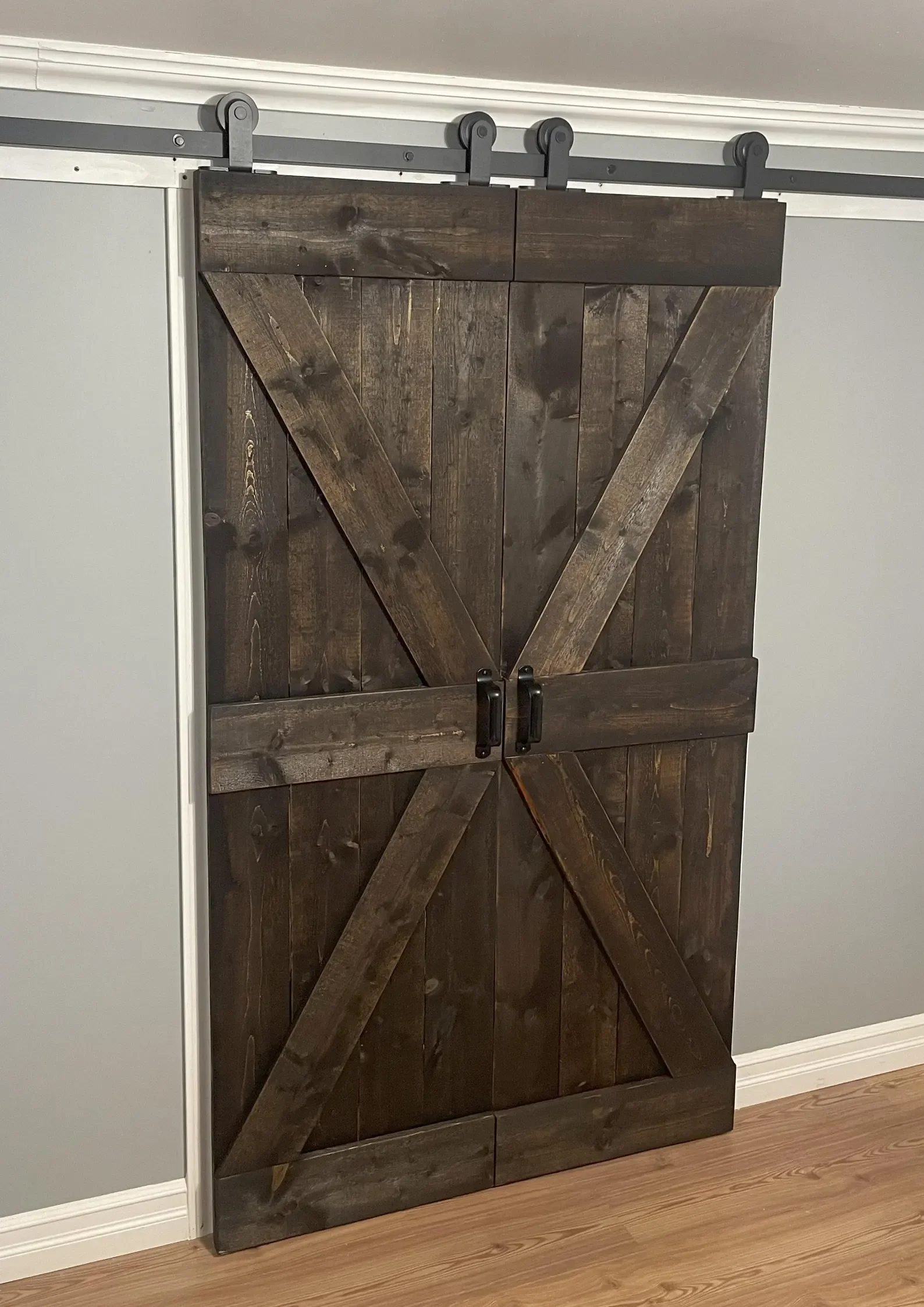 Dimensioned Plan & Prefabricated Kit for Easy DIY Installation Rustic Farmhouse Sliding Barn Door