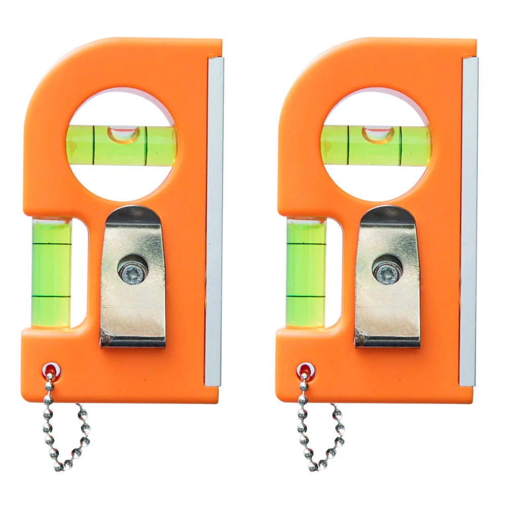 2 Pcs Spirit Level Horizontal Measuring Instrument Portable Leveler Balance Ruler Bubble Tool Small Mini Key Chain