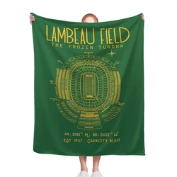 Green Bay Packers Lambeau Field Stadium Poster Print Sofa Bedroom Bed Home Office Nap Blanket Car Travel Picnic Blankets Gift