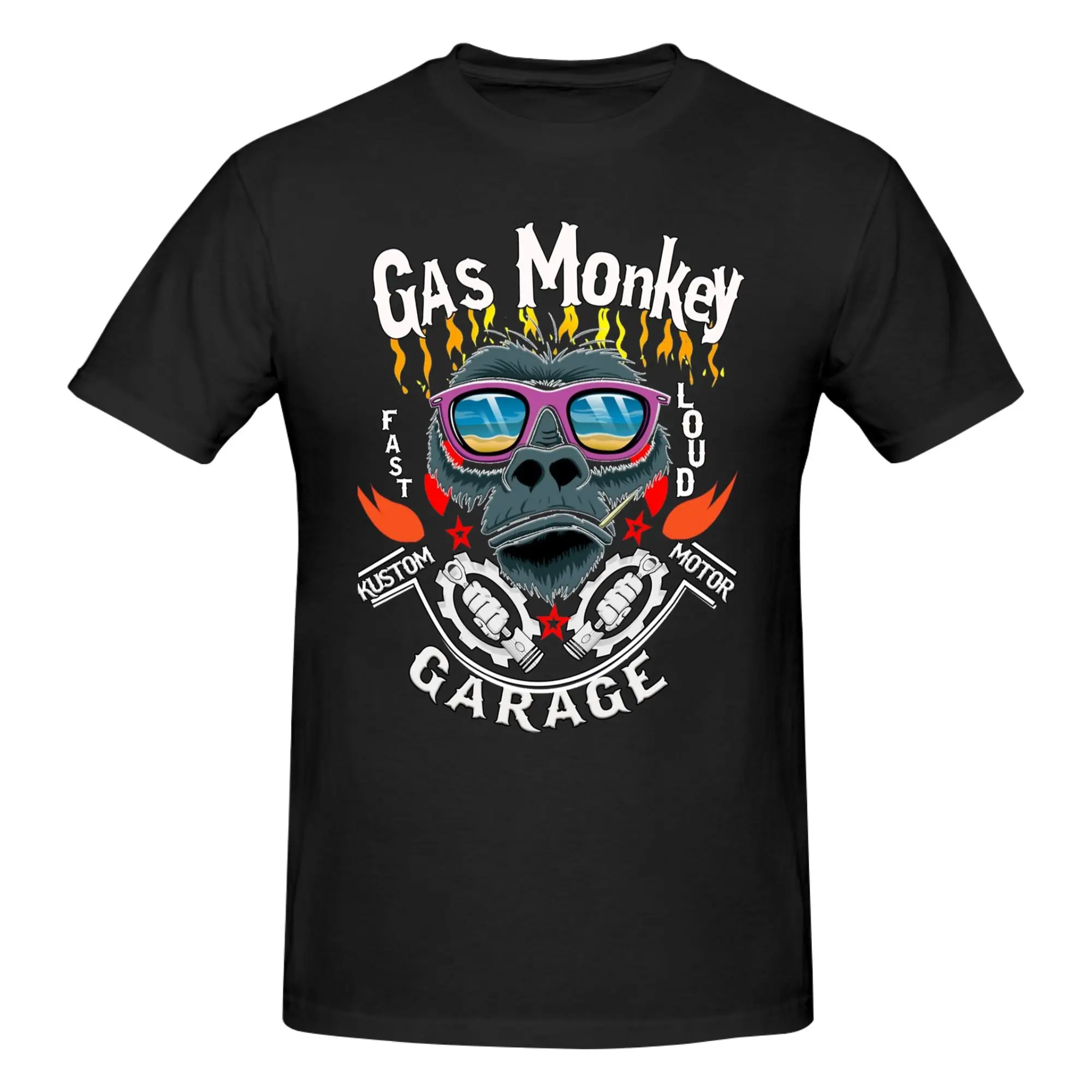 1 Piece Dallas Texas Garage Funny Graphic 100% Cotton T-Shirt Monkey Garage Tees Tops For Men