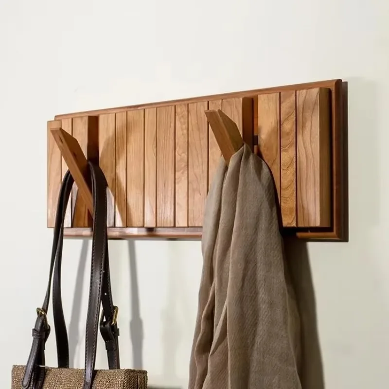 Nordic Solid Wood Wall Mounted Coat Hook, Clothes Hanger Organizer, Wall Furniture for Hallway Dressing Room Living Room
