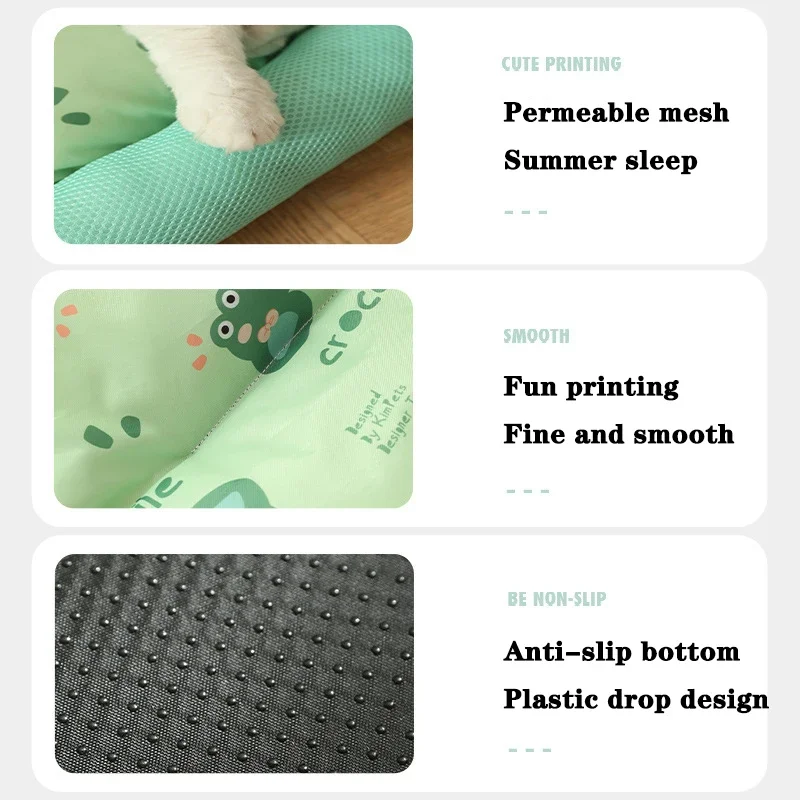 S-XL Pet Cat Mat Summer Cooling Mats for Dogs Breathable Dog Pad Dog Cat Sleeping Cool Cold Silk Washable Mats Summer Pet Bed