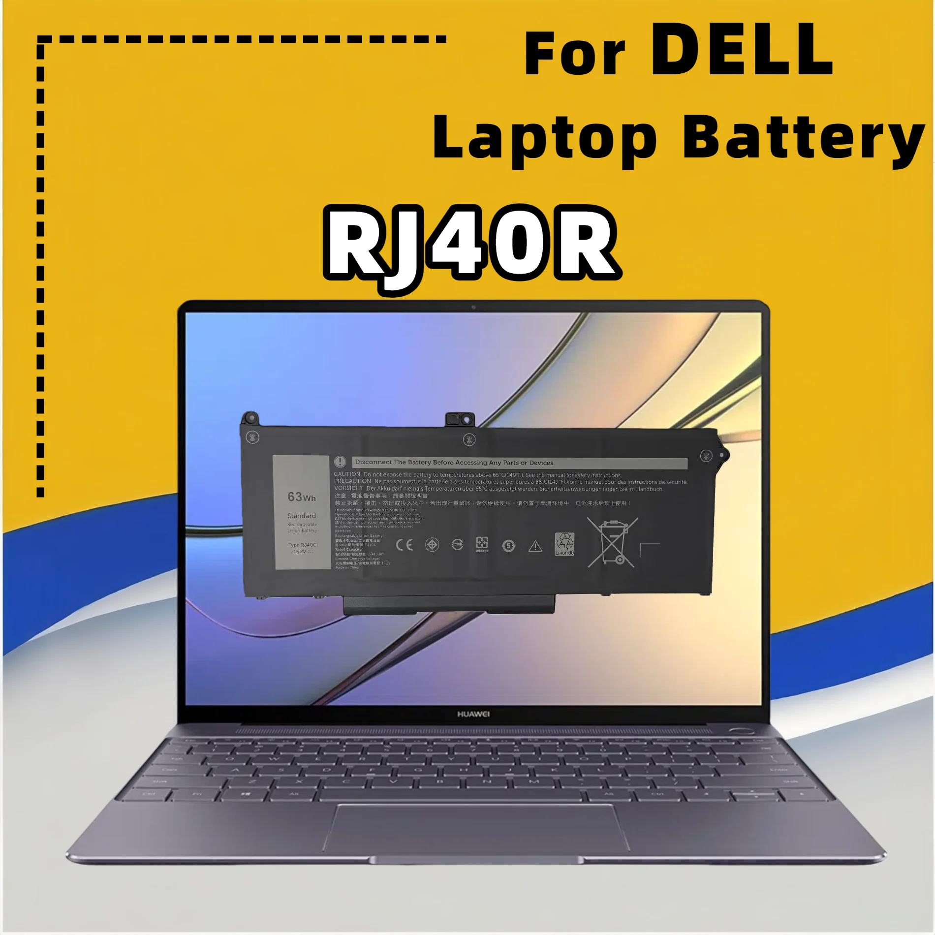 

FRLESUI For Latitude 14 5420 15 5520 Precision 15 3560 075X16 Series Notebook RJ40G Laptop Battery 13 months warranty