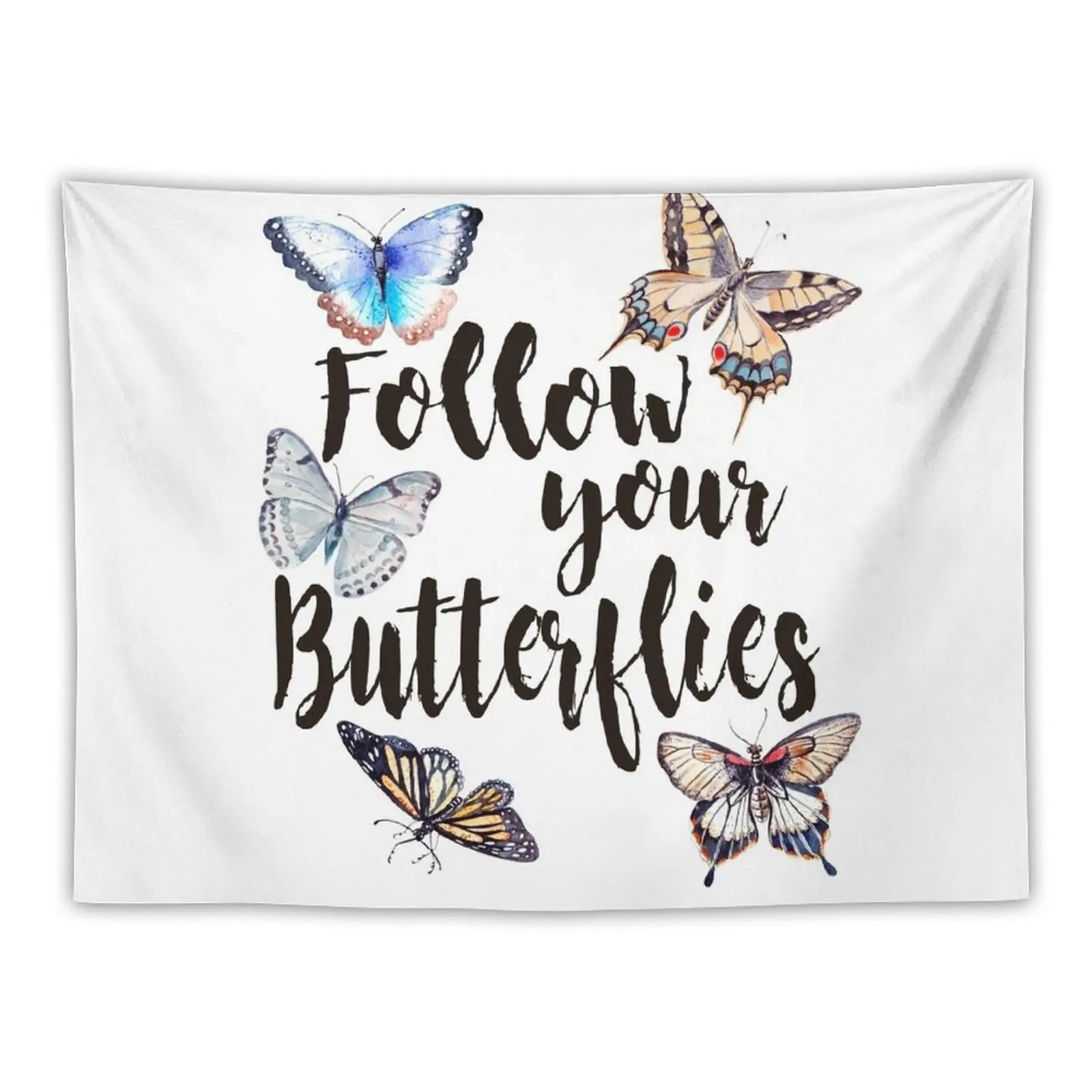 

New Follow your Butterflies Tapestry Bedroom Deco Anime Decor Aesthetic Room Decor Mushroom Tapestry